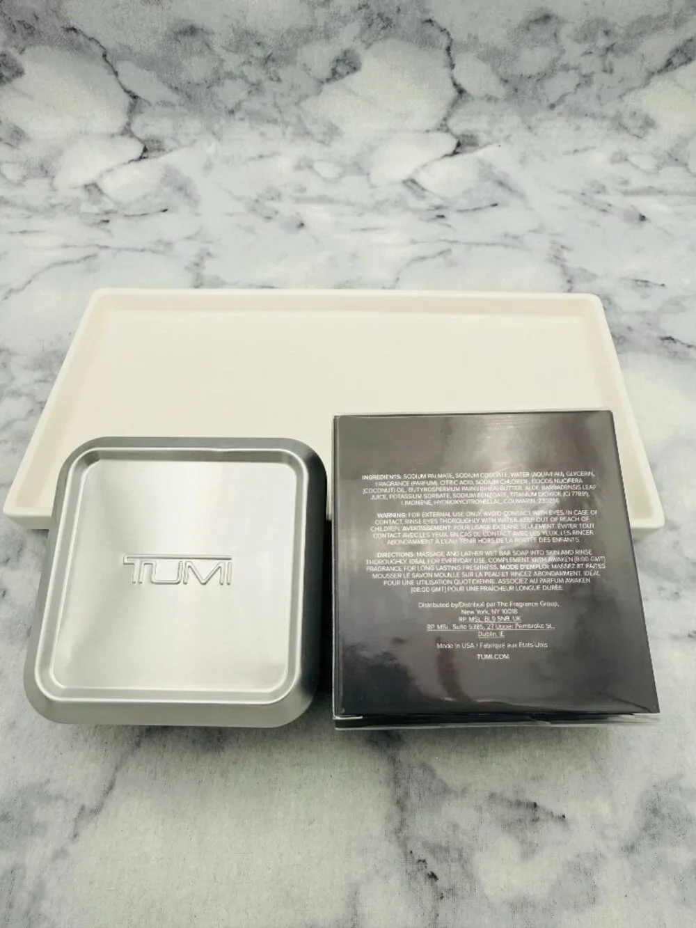 TUMI Skincare,Awaken 08:00 GMT Bar Soap in Aluminum Case-Full 150g,5.3oz-BOX-NEW